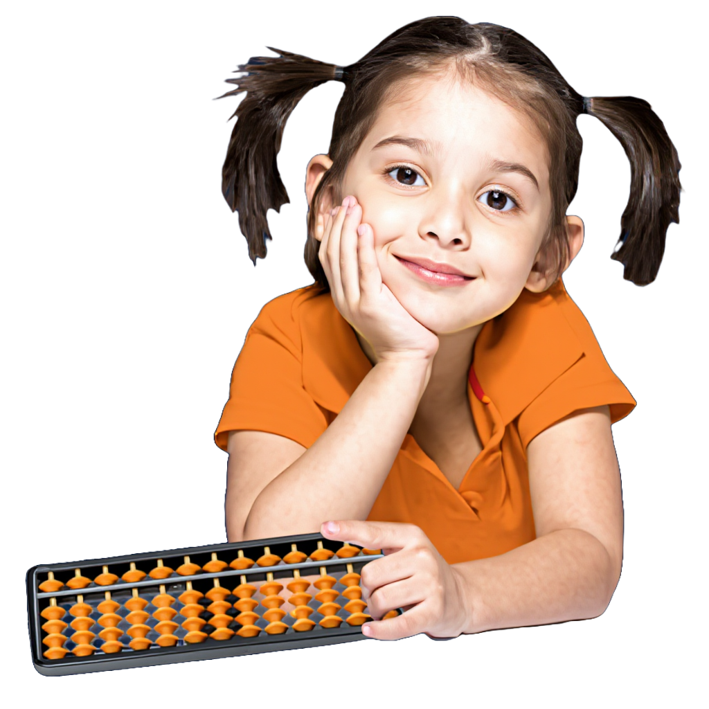 Happy child with abacus